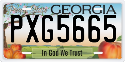GA license plate PXG5665