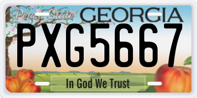 GA license plate PXG5667
