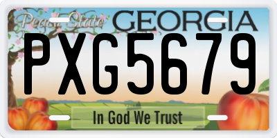 GA license plate PXG5679