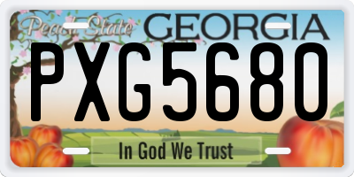 GA license plate PXG5680