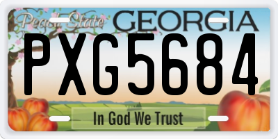 GA license plate PXG5684
