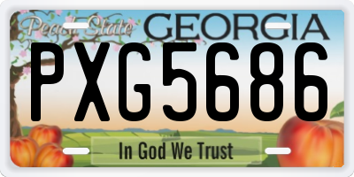 GA license plate PXG5686