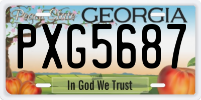 GA license plate PXG5687