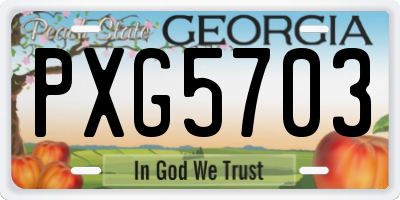 GA license plate PXG5703