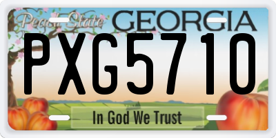 GA license plate PXG5710