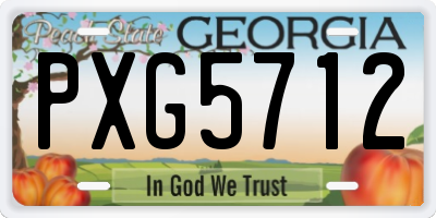 GA license plate PXG5712