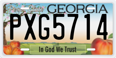 GA license plate PXG5714