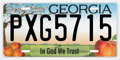 GA license plate PXG5715