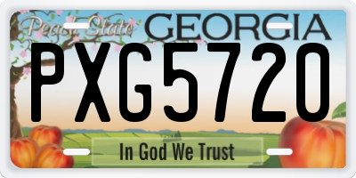 GA license plate PXG5720