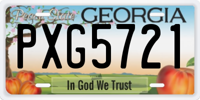 GA license plate PXG5721