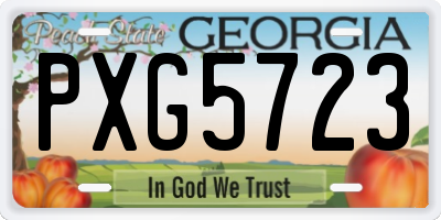 GA license plate PXG5723