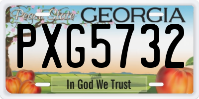 GA license plate PXG5732