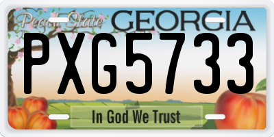 GA license plate PXG5733
