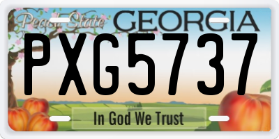 GA license plate PXG5737