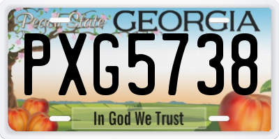 GA license plate PXG5738