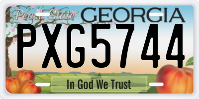 GA license plate PXG5744