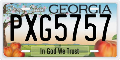 GA license plate PXG5757