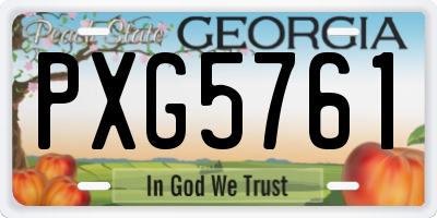 GA license plate PXG5761