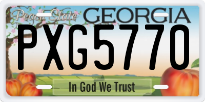 GA license plate PXG5770