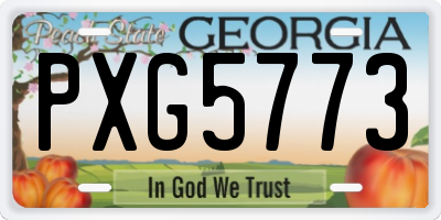 GA license plate PXG5773