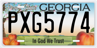 GA license plate PXG5774