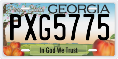 GA license plate PXG5775
