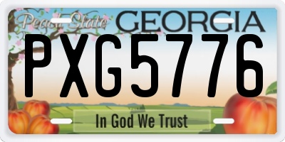 GA license plate PXG5776