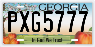 GA license plate PXG5777