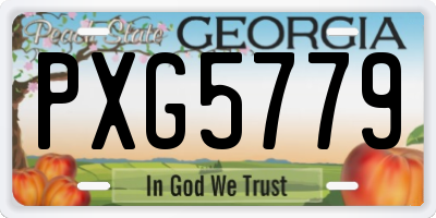 GA license plate PXG5779