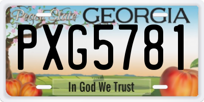 GA license plate PXG5781