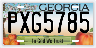 GA license plate PXG5785