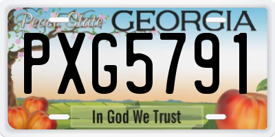 GA license plate PXG5791