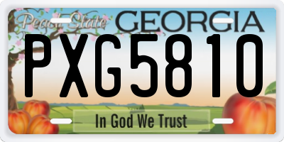 GA license plate PXG5810
