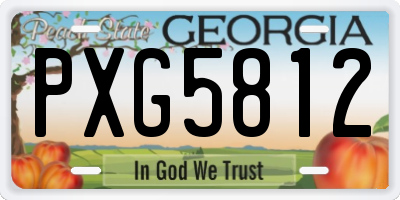GA license plate PXG5812