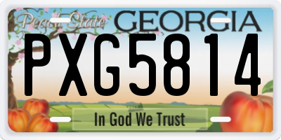 GA license plate PXG5814