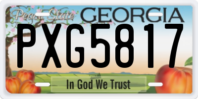 GA license plate PXG5817