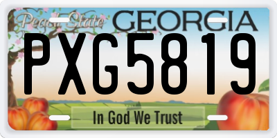 GA license plate PXG5819