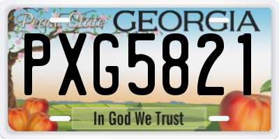 GA license plate PXG5821