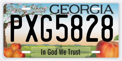 GA license plate PXG5828