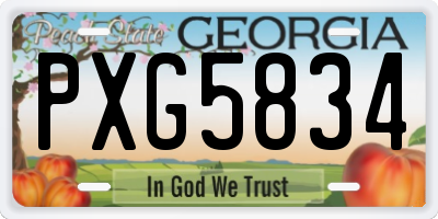 GA license plate PXG5834