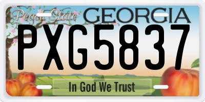 GA license plate PXG5837