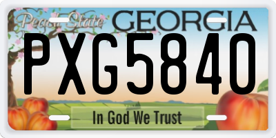 GA license plate PXG5840