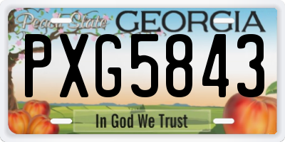 GA license plate PXG5843