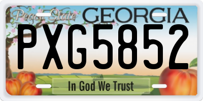 GA license plate PXG5852