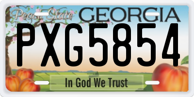 GA license plate PXG5854