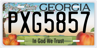 GA license plate PXG5857