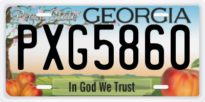 GA license plate PXG5860