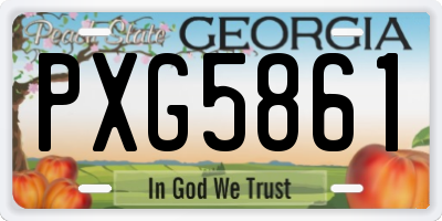 GA license plate PXG5861