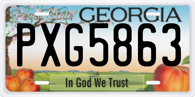 GA license plate PXG5863