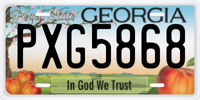 GA license plate PXG5868